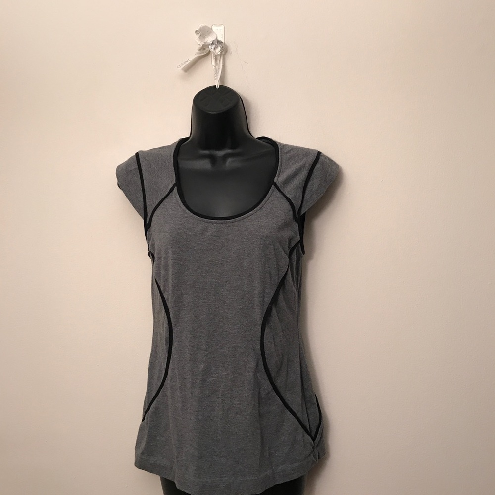 ❤️EXPRESS: Gray Bodycon Capped Sleeve Top